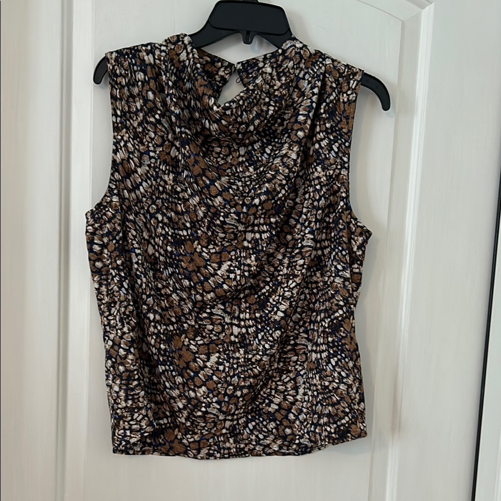 Banana Republic Black and Brown Sleeveless Blouse